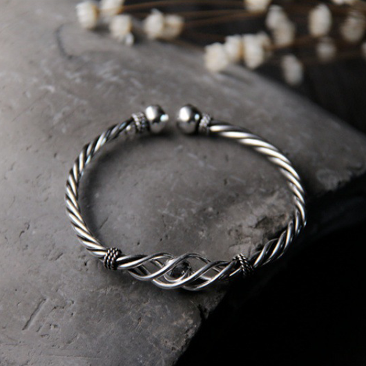 Minimalist Steel Wire Woven Bangle | Zen Ara Grove