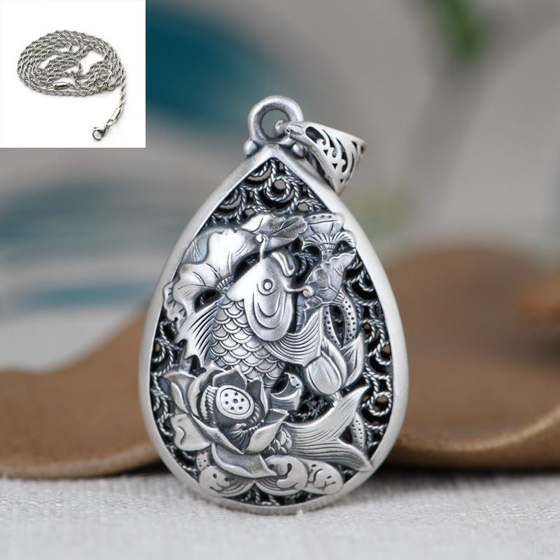 Koi & Lotus Pendant – A Symbol of Fortune and Flow | Zen Ara Grove