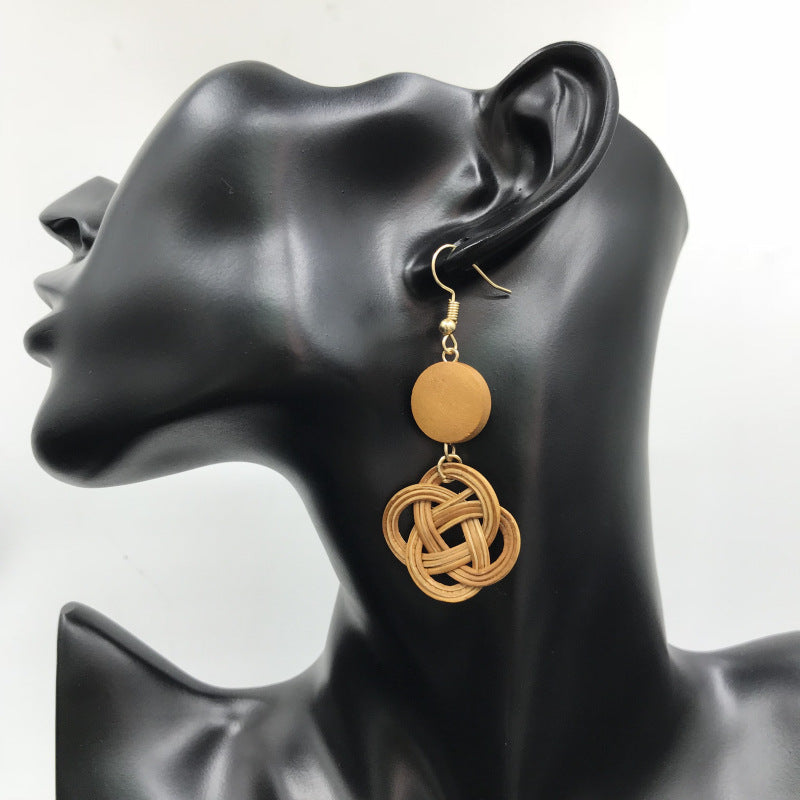 Vintage Rattan & Bamboo Earrings – Nature in Balance | Zen Ara Grove