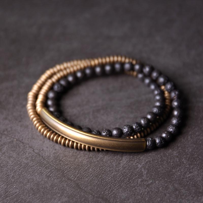 Volcanic Rock Multi-Strand Wrap Bracelet | Zen Ara Grove
