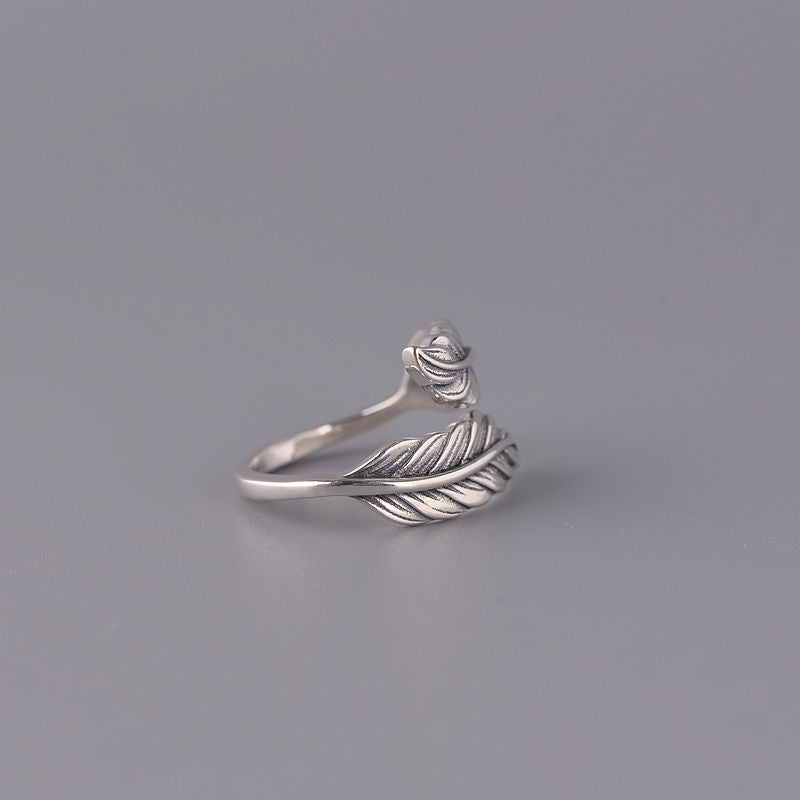 S925 Silver Zen Leaf Ring – Minimalist Mindfulness | Zen Ara Grove