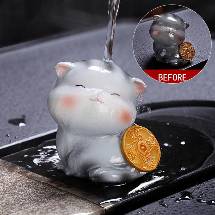 Color Changing Cute Mini Cat Resin Tea Pet Wealth Home Figurine Decoration  | Zen Ara Grove