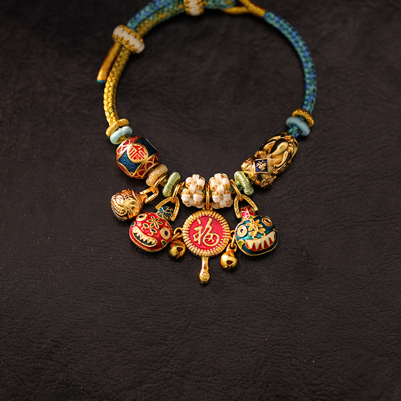 Handcrafted Braided Rope Bracelet · Enamel Pendant | Zen Ara Grove