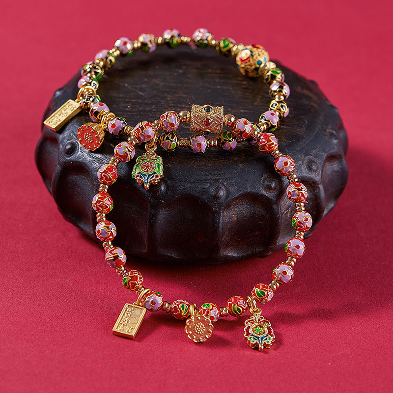 Handcrafted Cloisonné Filigree Enamel Beads Bracelet | Zen Ara Grove