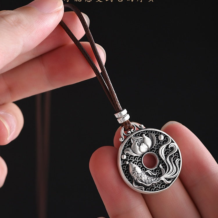 Lotus Pond Charm – Hollow Koi Pendant for Renewal | Zen Ara Grove