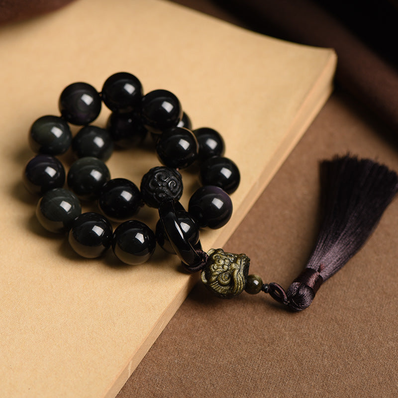 Black Obsidian Talisman – Choose the Lion Protector or Pixiu Attractor | Zen Ara Grove