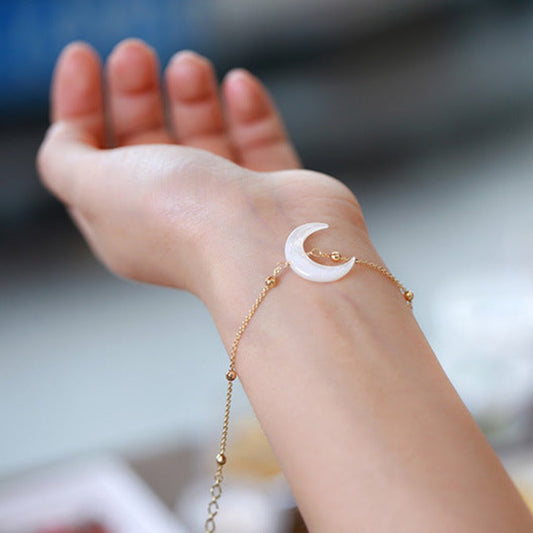 Handmade Wire-Wrapped Moon Pendant – Mother of Pearl Healing Amulet | Zen Ara Grove