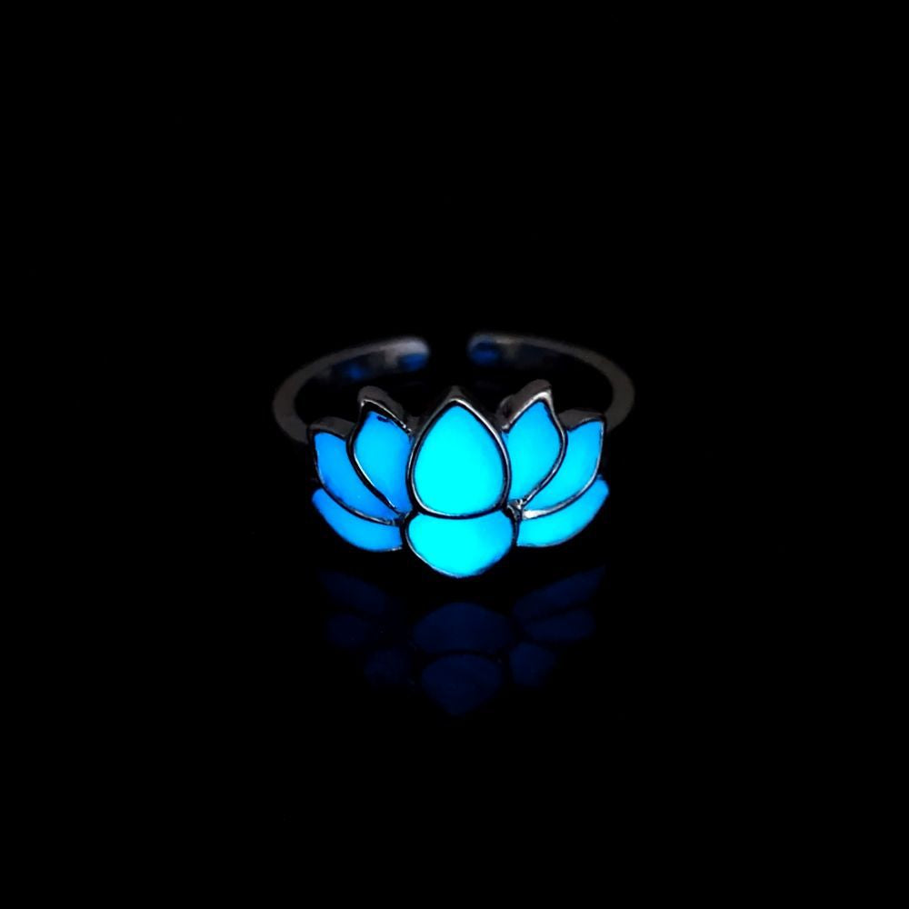 Glow-in-the-Dark Lotus Ring – Zen Halloween Serenity | Zen Ara Grove