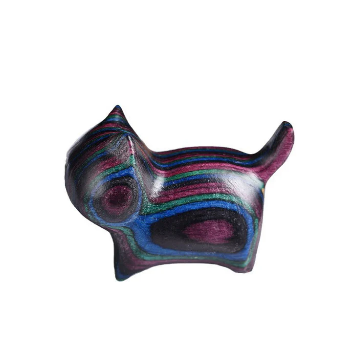 Mini Cat Kitten Colorful Wooden Cute Pet Decoration | Zen Ara Grove