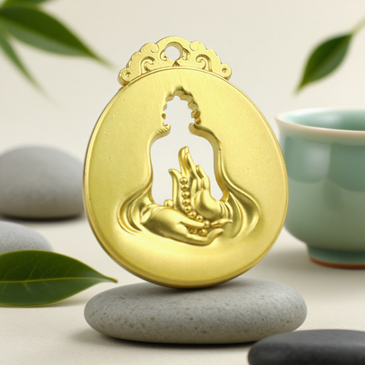 Zen Meditation Pendant – Faceless Buddha in Vitarka Mudra | Zen Ara Grove