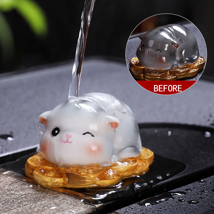 Color Changing Cute Mini Cat Resin Tea Pet Wealth Home Figurine Decoration  | Zen Ara Grove