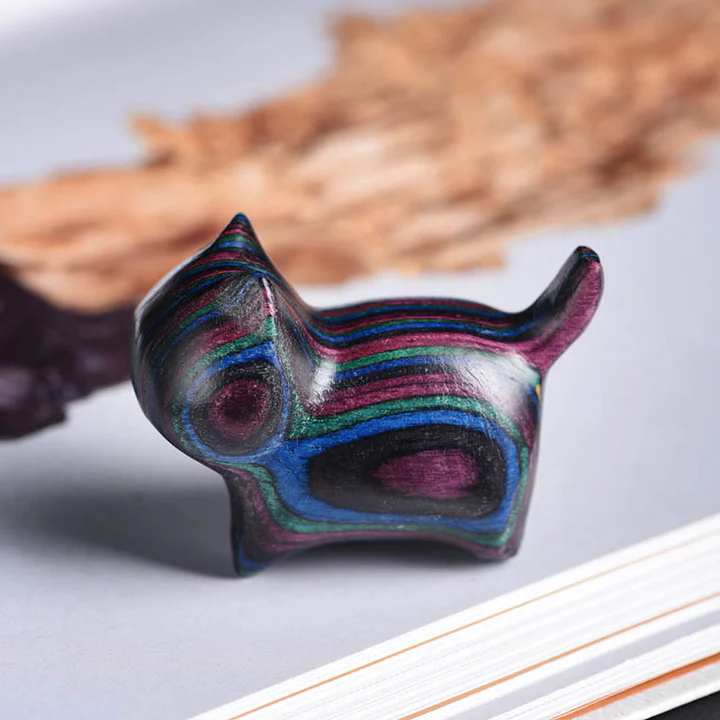 Mini Cat Kitten Colorful Wooden Cute Pet Decoration | Zen Ara Grove