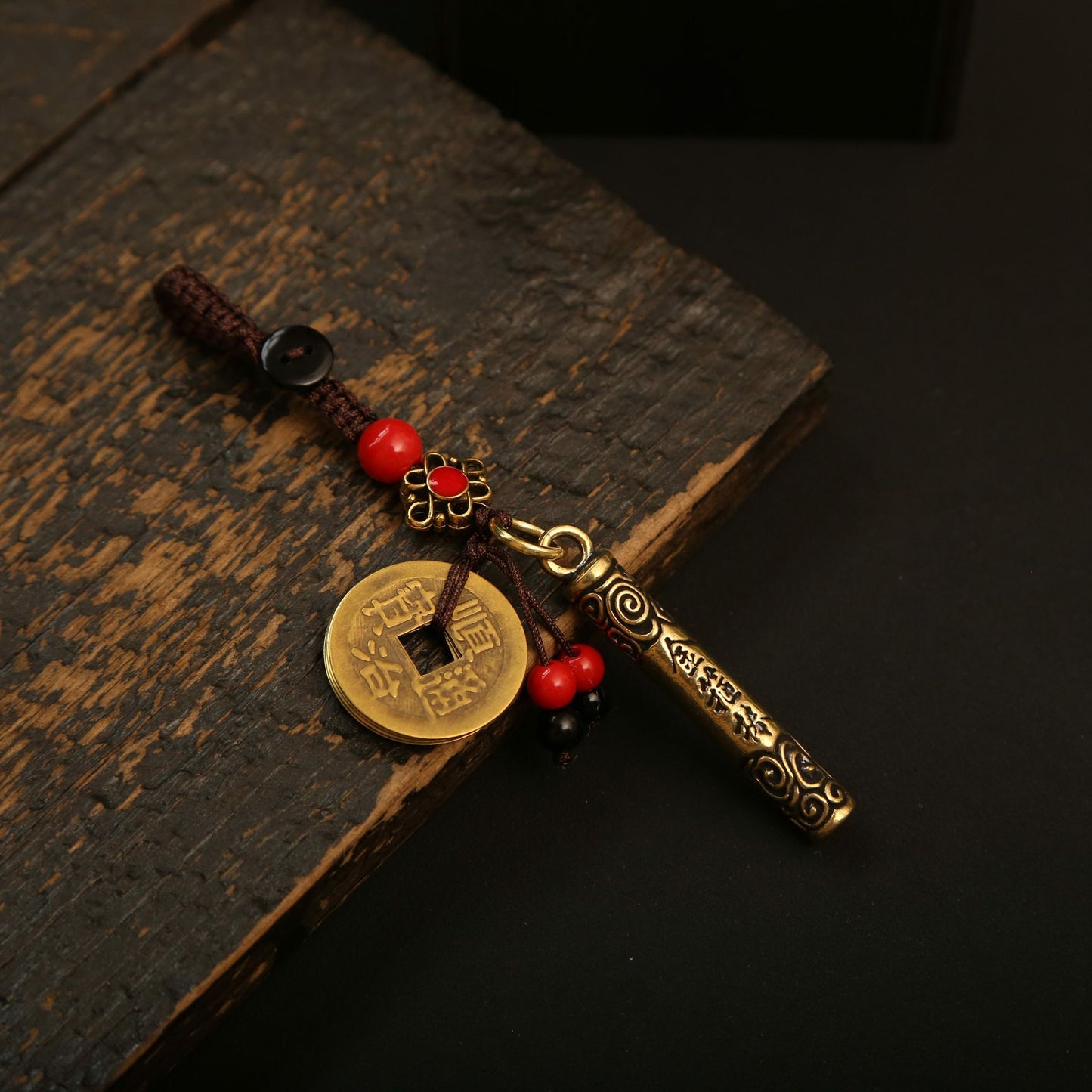 Golden Staff & Monkey King Spirit Key Ring | Zen Ara Grove
