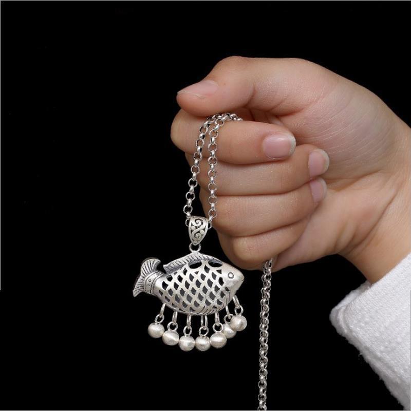 Lucky Koi Silver Tassel Pendant – Flow of Fortune | Zen Ara Grove