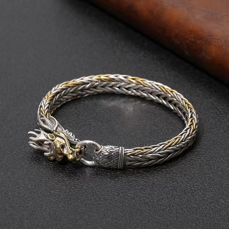Handcrafted Dragon Head Bracelet in Thai Silver Fusion | Zen Ara Grove