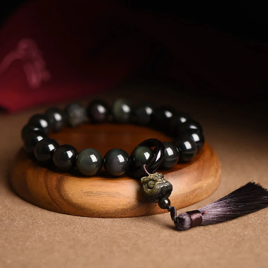 Black Obsidian Talisman – Choose the Lion Protector or Pixiu Attractor | Zen Ara Grove