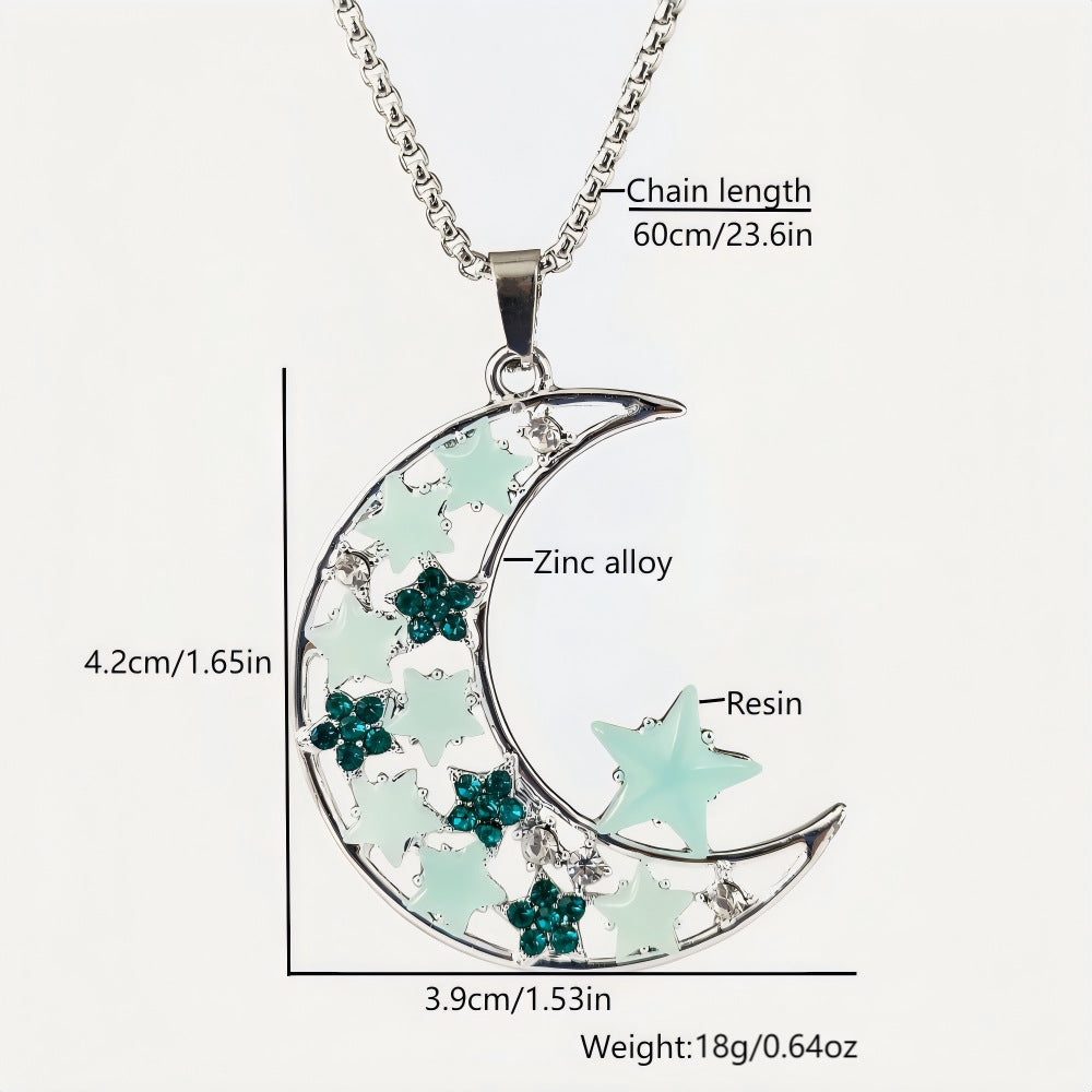 Zen Lunar Stars Glow Necklace – Mindful Night Magic | Zen Ara Grove