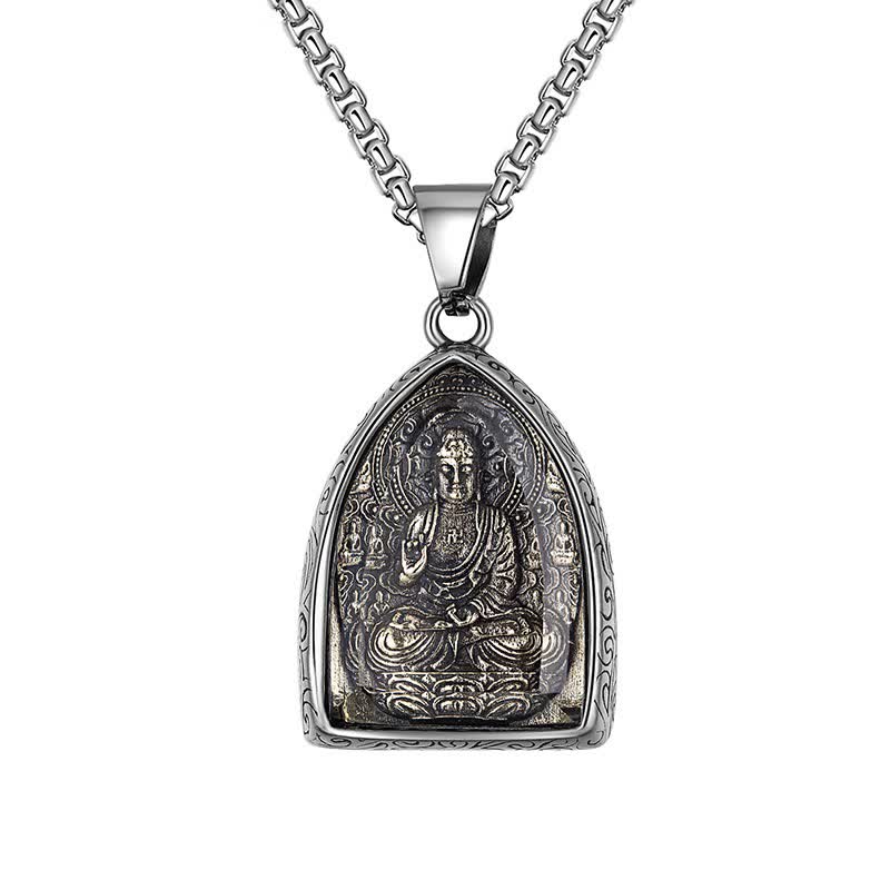 Titanium Steel Eight Buddhas Pendant|Protection & Wisdom On-the-Go