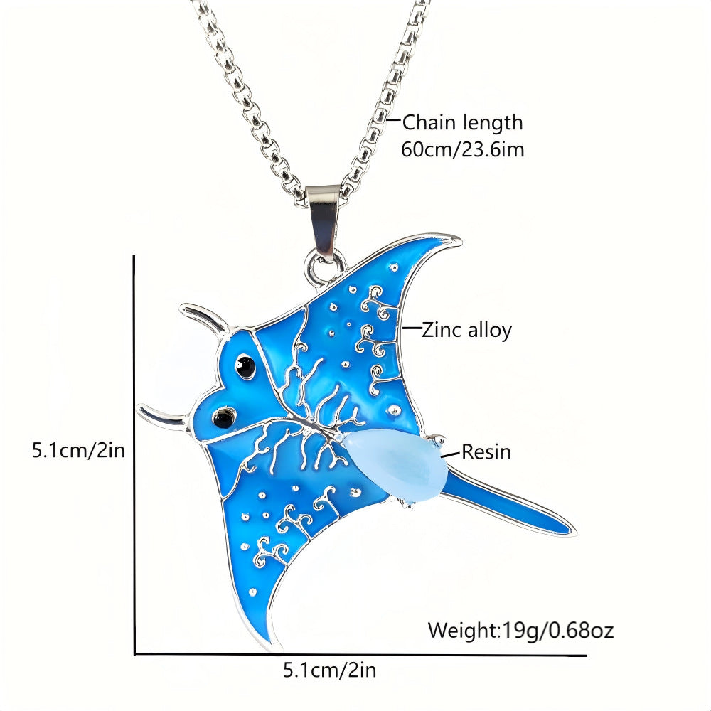 Night Glow Manta Ray Necklace – Calm Strength of the Sea | Zen Ara Grove