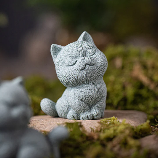 Small Cat Home Tea Pet Figurine Desk Decoration | Zen Ara Grove