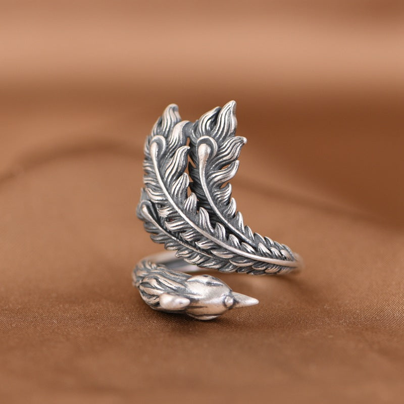 S925 Phoenix Silver Ring – Symbol of Rebirth & Nobility | Zen Ara Grove