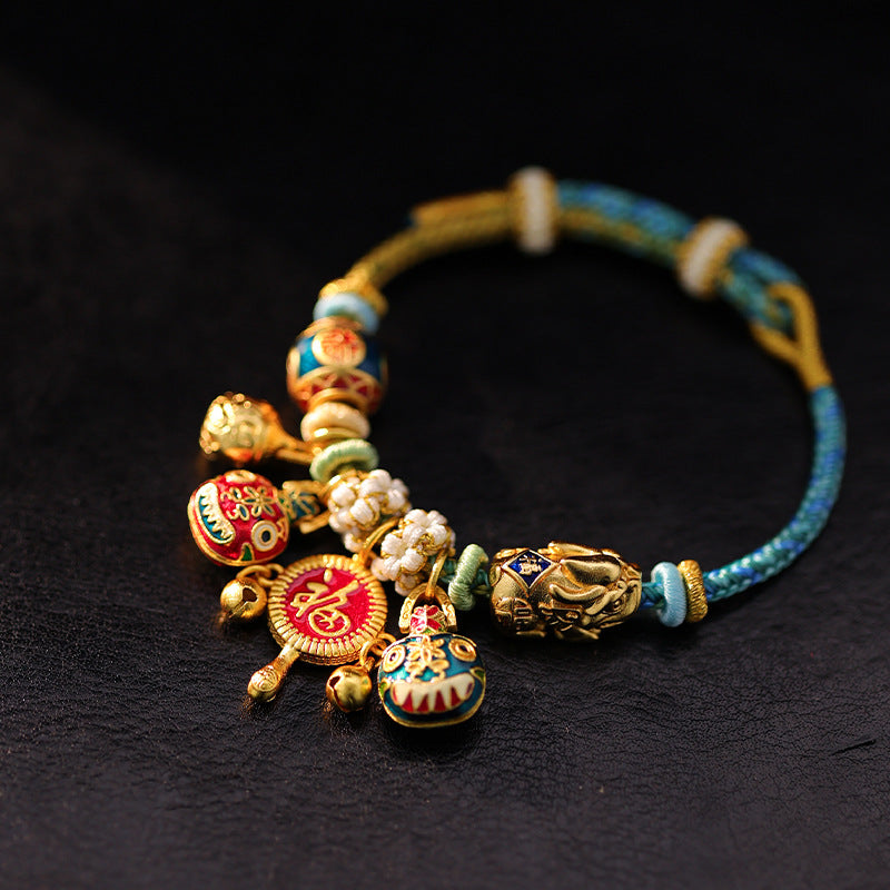 Handcrafted Braided Rope Bracelet · Enamel Pendant | Zen Ara Grove