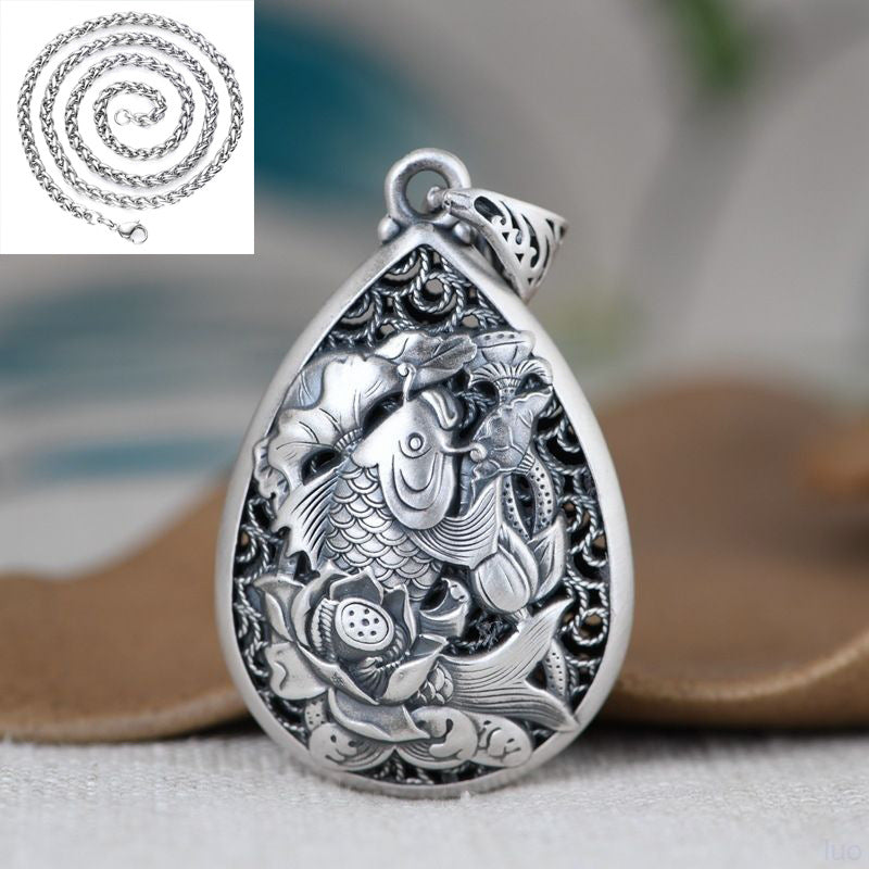 Koi & Lotus Pendant – A Symbol of Fortune and Flow | Zen Ara Grove
