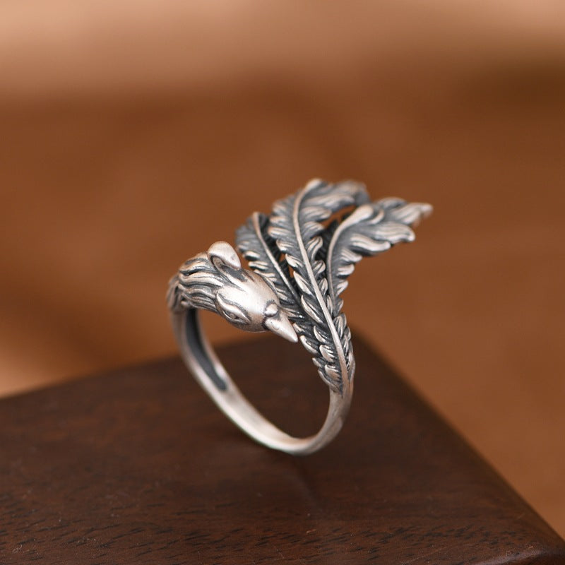 S925 Phoenix Silver Ring – Symbol of Rebirth & Nobility | Zen Ara Grove