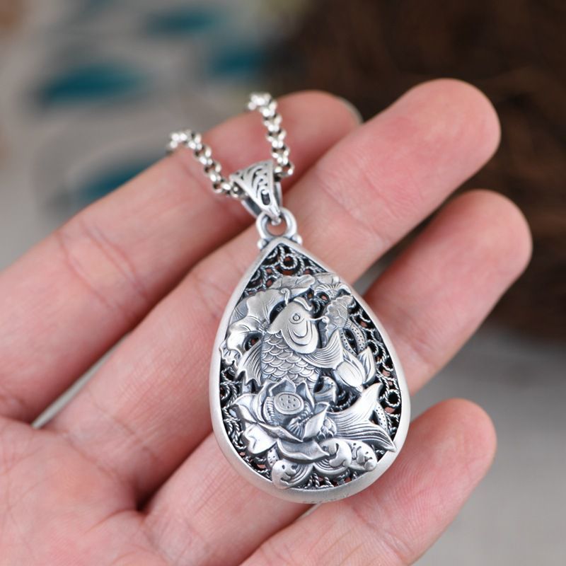 Koi & Lotus Pendant – A Symbol of Fortune and Flow | Zen Ara Grove