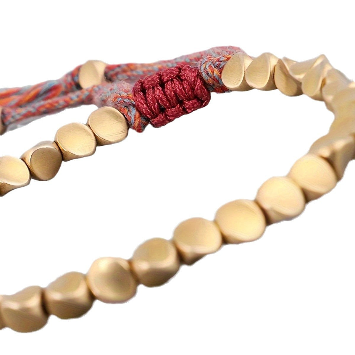 Subtle Zen Threads Bracelet: Mindful Gold & Woven Harmony