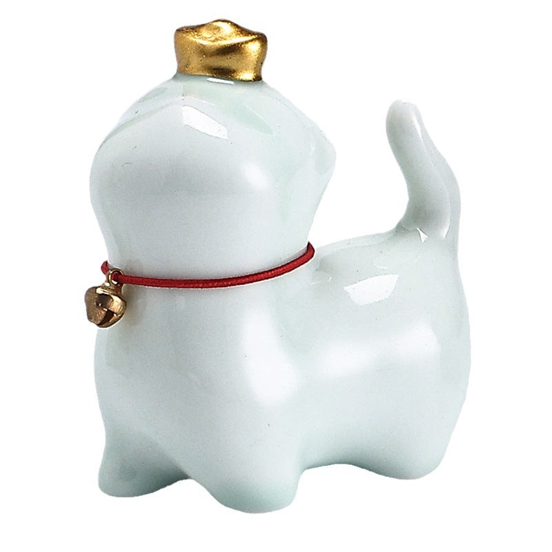Mini Lucky Cat Ingot Tea Pet Ceramic Home Desk Figurine Decoration | Zen Ara Grove