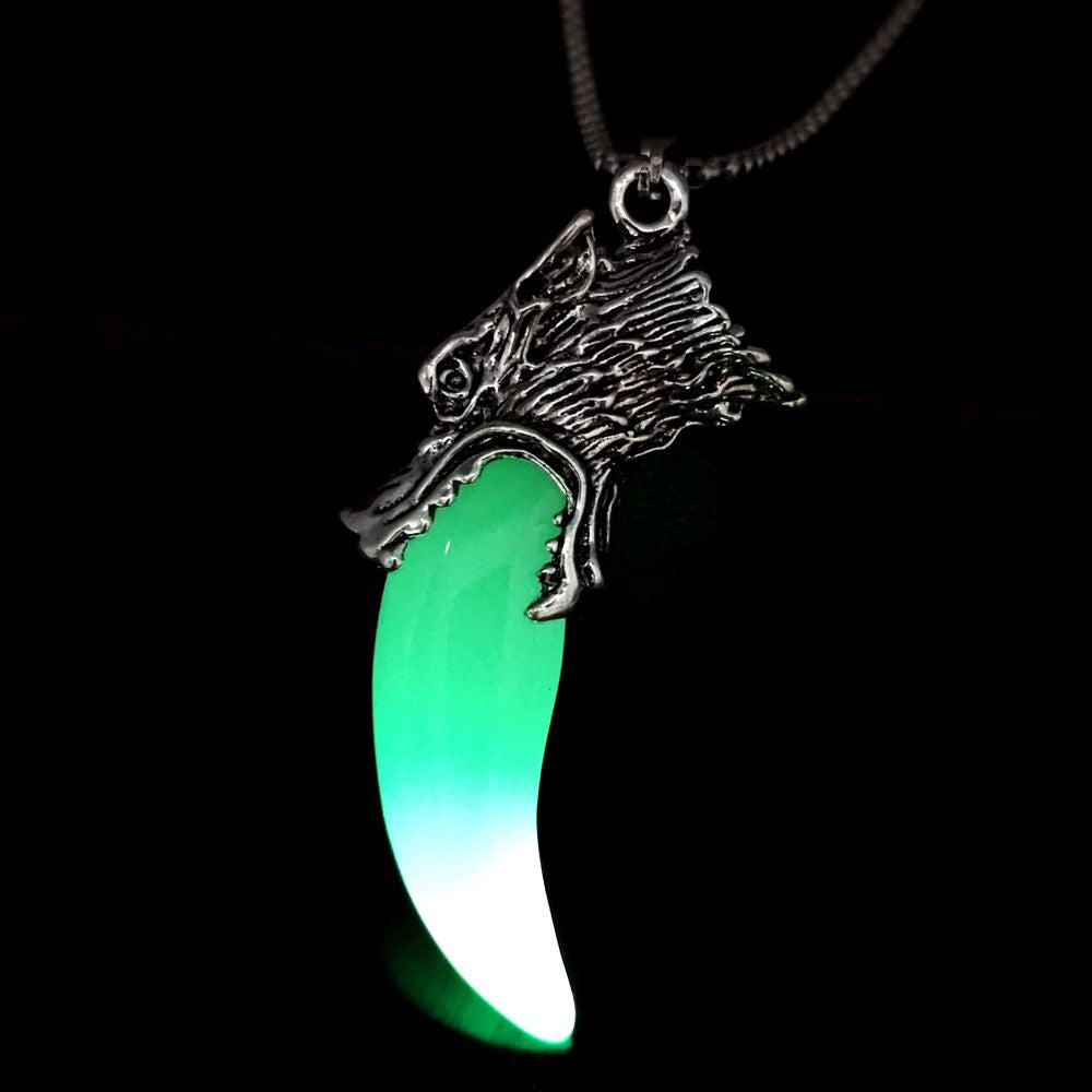 Glow-in-the-Dark Wolf Fang Pendant – Spirit & Courage | Zen Ara Grove