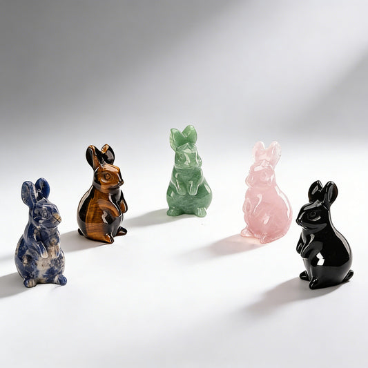 Hand‑Carved Natural Crystal Bunny – Brings Calm Energy and Joy | Zen Ara Grove