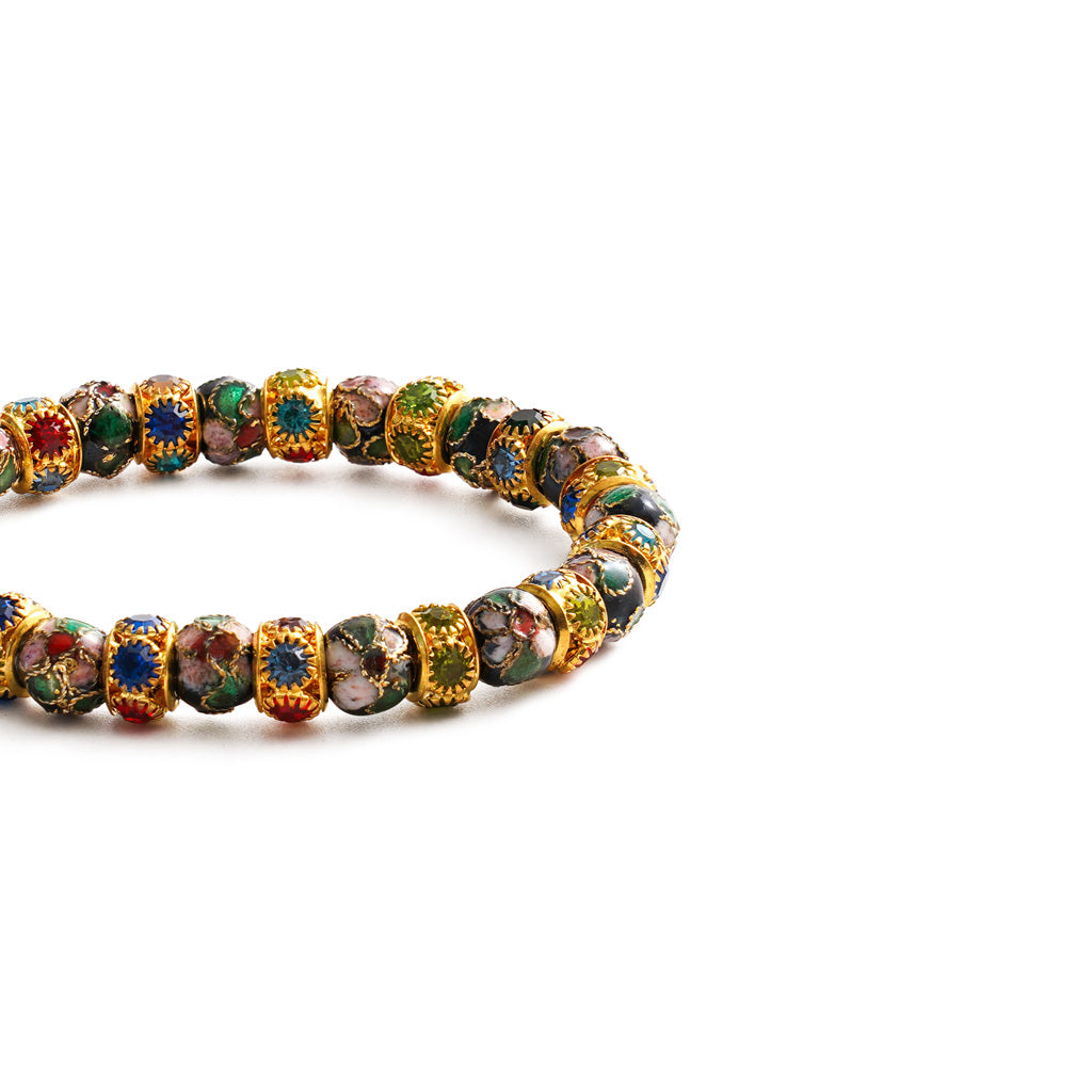 Handcrafted Cloisonné Beaded Bracelet – Symbol of Blessing and Heritage | Zen Ara Grove