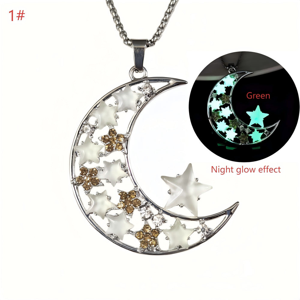 Zen Lunar Stars Glow Necklace – Mindful Night Magic | Zen Ara Grove