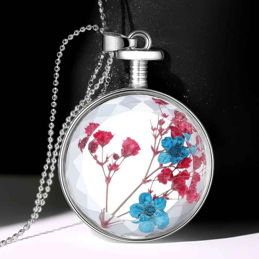 Round Real Flower Necklace – Nature’s Beauty, Forever Close | Zen Ara Grove