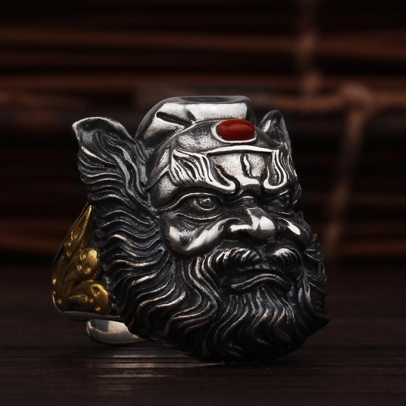 Demon Slayer Zhong Kui – Vintage Sterling Silver Ring | Zen Ara Grove