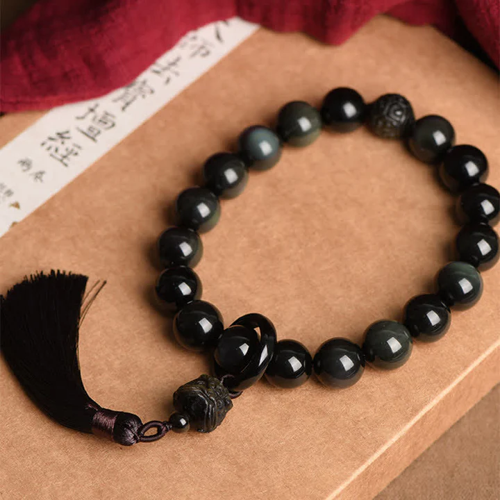 Black Obsidian Talisman – Choose the Lion Protector or Pixiu Attractor | Zen Ara Grove