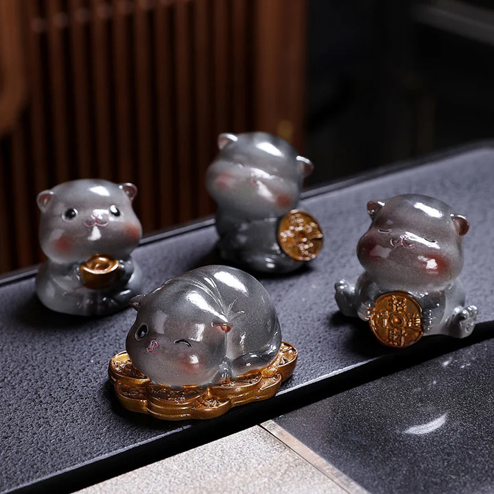 Color Changing Cute Mini Cat Resin Tea Pet Wealth Home Figurine Decoration  | Zen Ara Grove