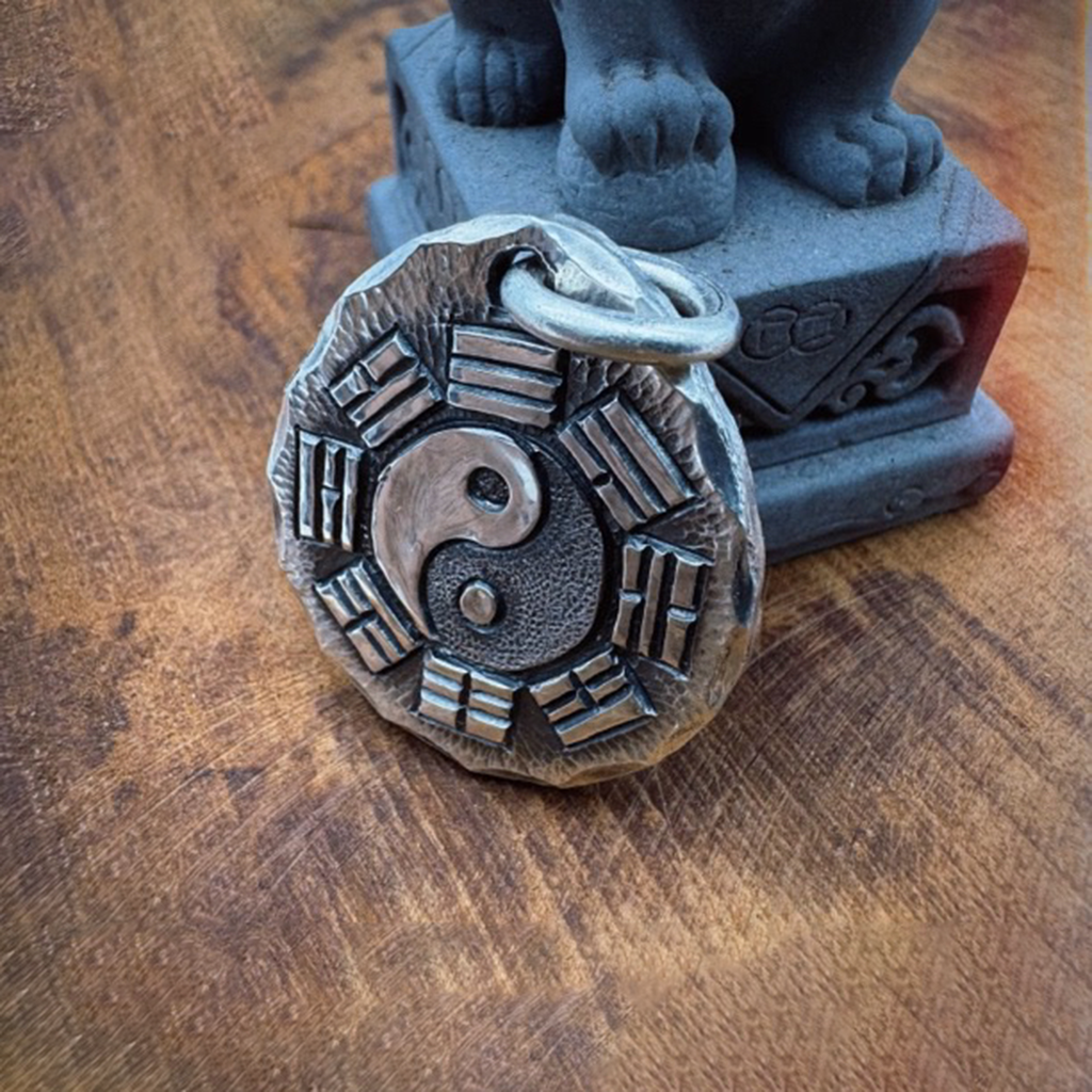 Sterling Silver 999 Yin-Yang Eight Trigrams Necklace | Zen Ara Grove