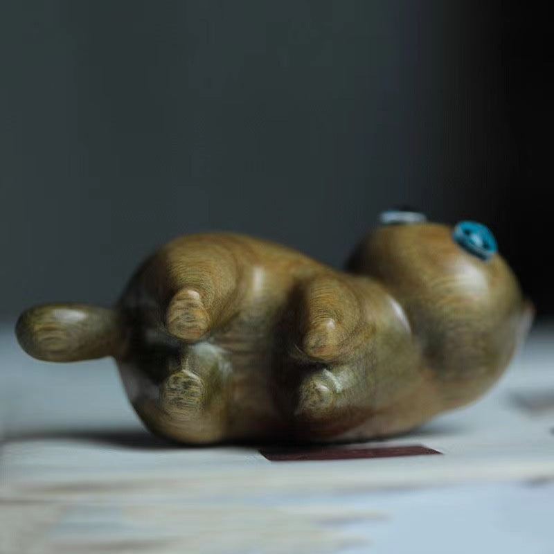 Mini Cute Stretching Cat Carved Soothing Desk Decoration | Zen Ara Grove