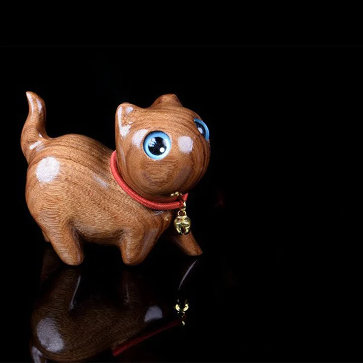 Rosewood Carving Cat Warmth Home Decoration | Zen Ara Grove