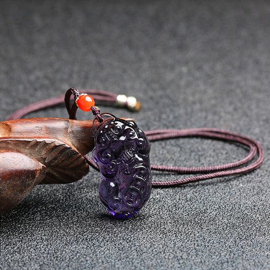 Limited Time Offer · Purple Crystal Glass Pixiu Pendant – Symbol of Blessing and Good Fortune | Zen Ara Grove