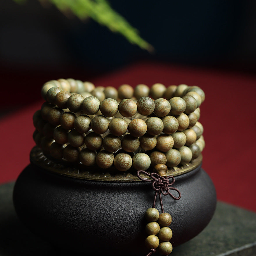 Green Sandalwood 108 Beads Mala|Zen Ara Grove