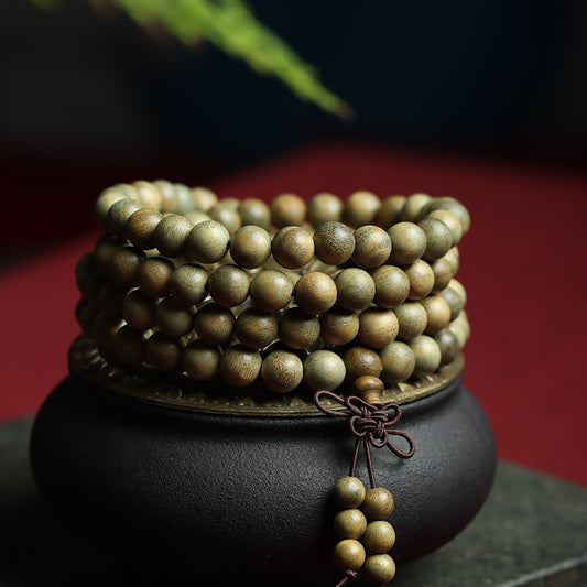 Green Sandalwood 108 Beads Mala|Zen Ara Grove