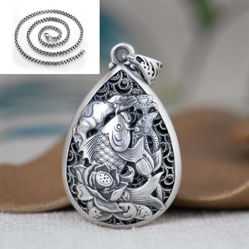 Koi & Lotus Pendant – A Symbol of Fortune and Flow | Zen Ara Grove