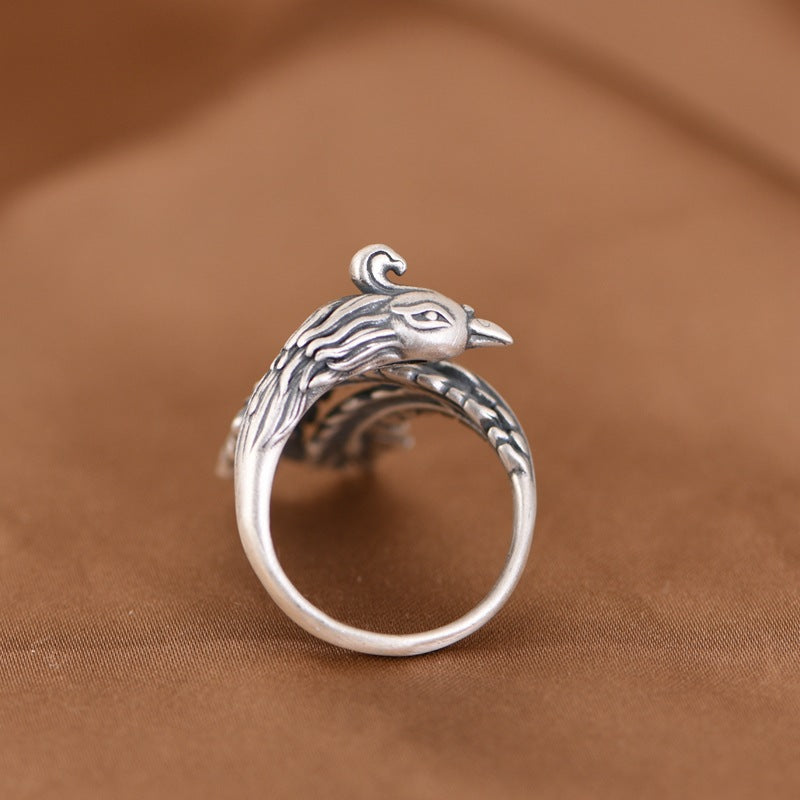 S925 Phoenix Silver Ring – Symbol of Rebirth & Nobility | Zen Ara Grove