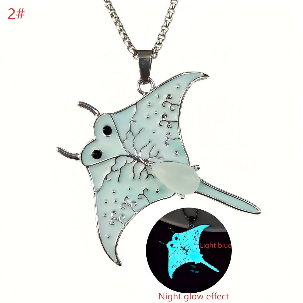 Night Glow Manta Ray Necklace – Calm Strength of the Sea | Zen Ara Grove