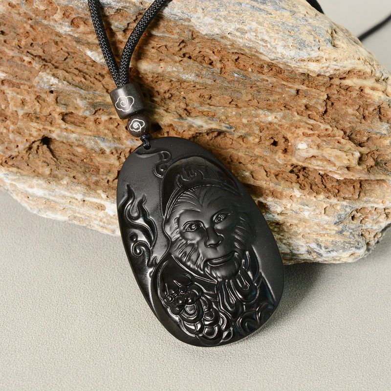 Obsidian Pendant of the Monkey King | Zen Ara Grove
