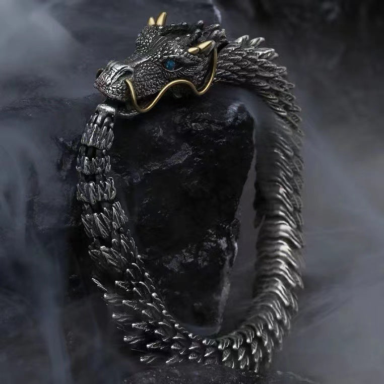 Handmade Dragon Head Bracelet with Bold Vintage Style | Zen Ara Grove